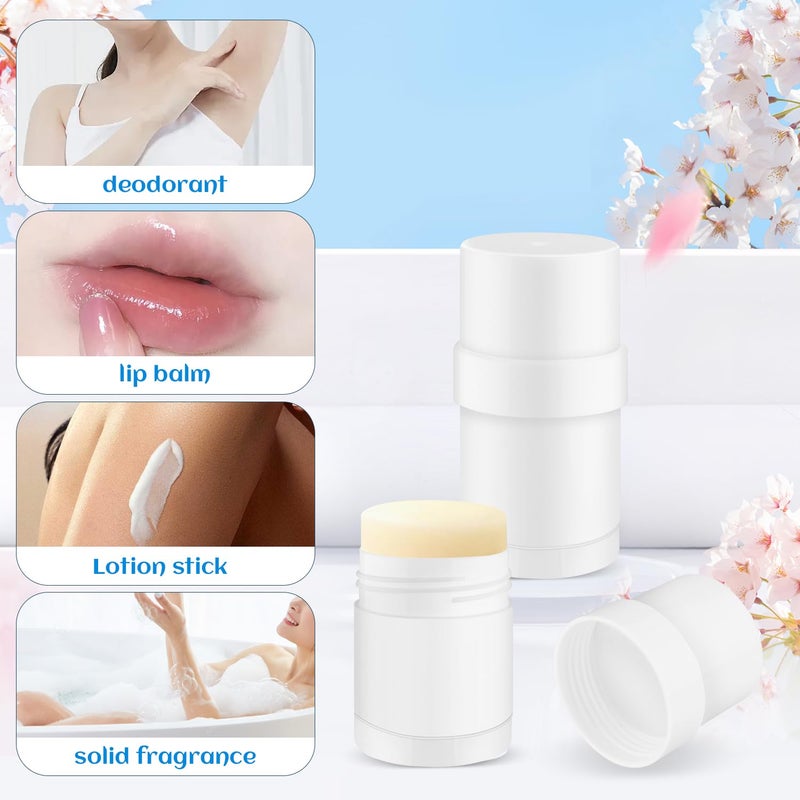 Wresty 10 Pack 30g/1oz Empty Platic Deodorant Containers Top-Fill Deodorant Bottles Refillable Twist-Up Deodorant Tubes For DIY Deodorant Lip Balm Aromatherapy Lotion Stick (white) - Image 4
